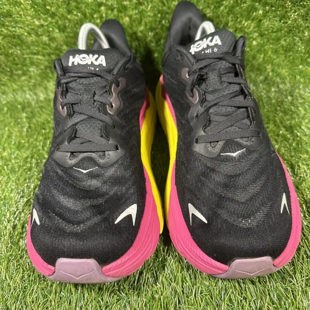 Hoka One One Arahi 6 Womens 11 B Shoes Black Pink Running Gym Athletic - Picture 4 of 9